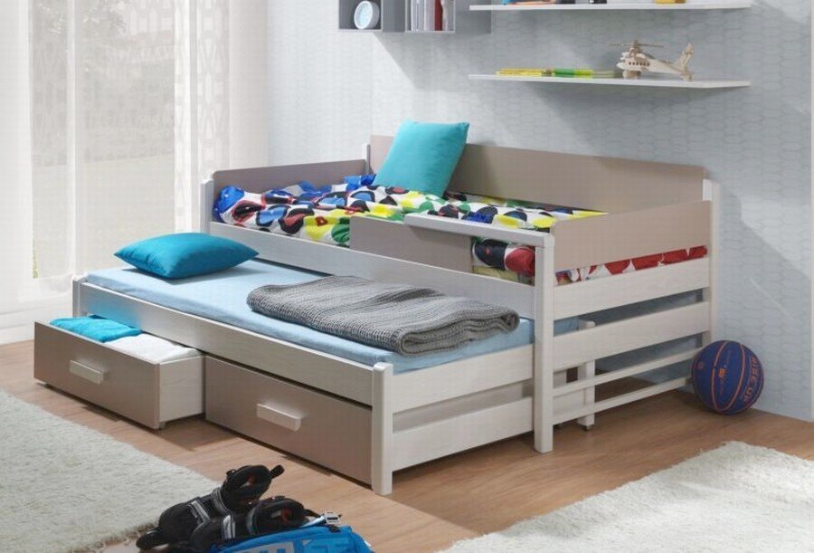 Dětská postel s přistýlkou a úložným prostorem DORIS