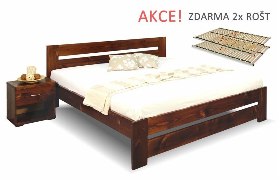 Dřevěná postel s rošty Berni