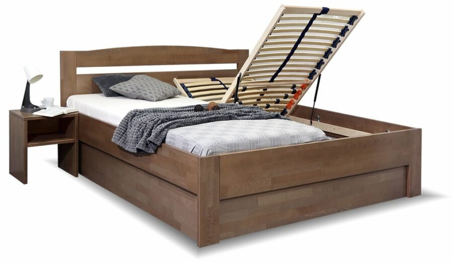 Zvýšená manželská postel s úložným prostorem ANTONIO