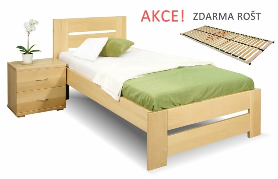 Dřevěná postel s roštem Berni