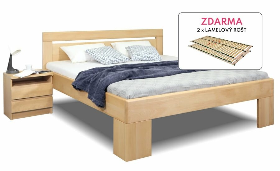 Dřevěná postel s rošty Valerian