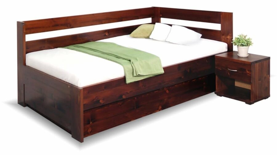 Rohová postel s úložným prostorem Valentin-Pravá