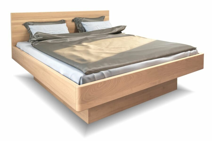 Moderní dřevěná buková postel s úložným prostorem PEGAS